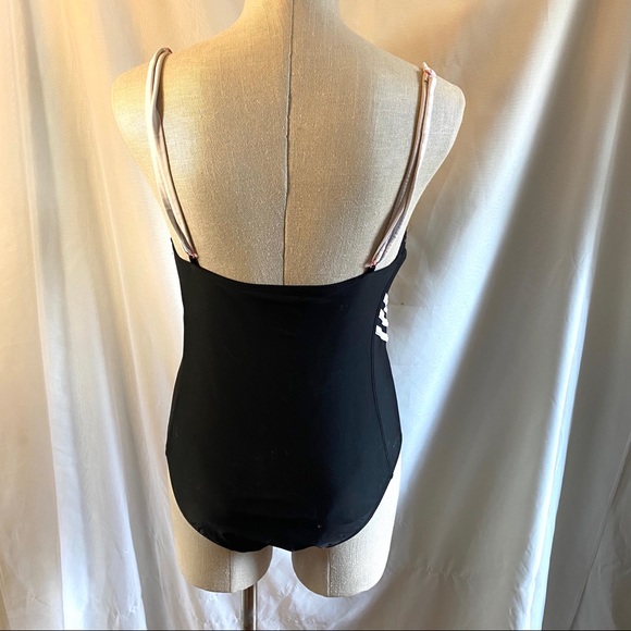 Adidas One Piece 3 Stripe Swimsuit Bathing Suit - Picture 3 of 14